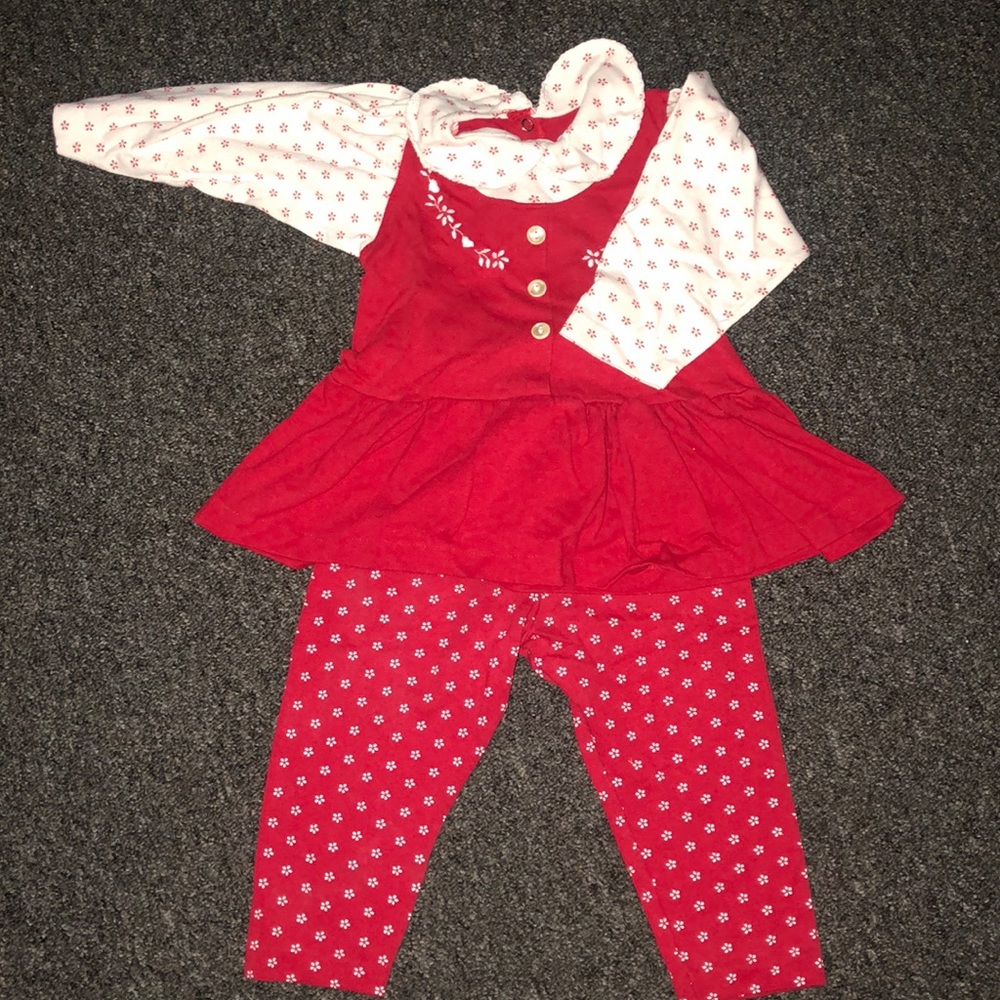 Button up collar dress with matching leggings
